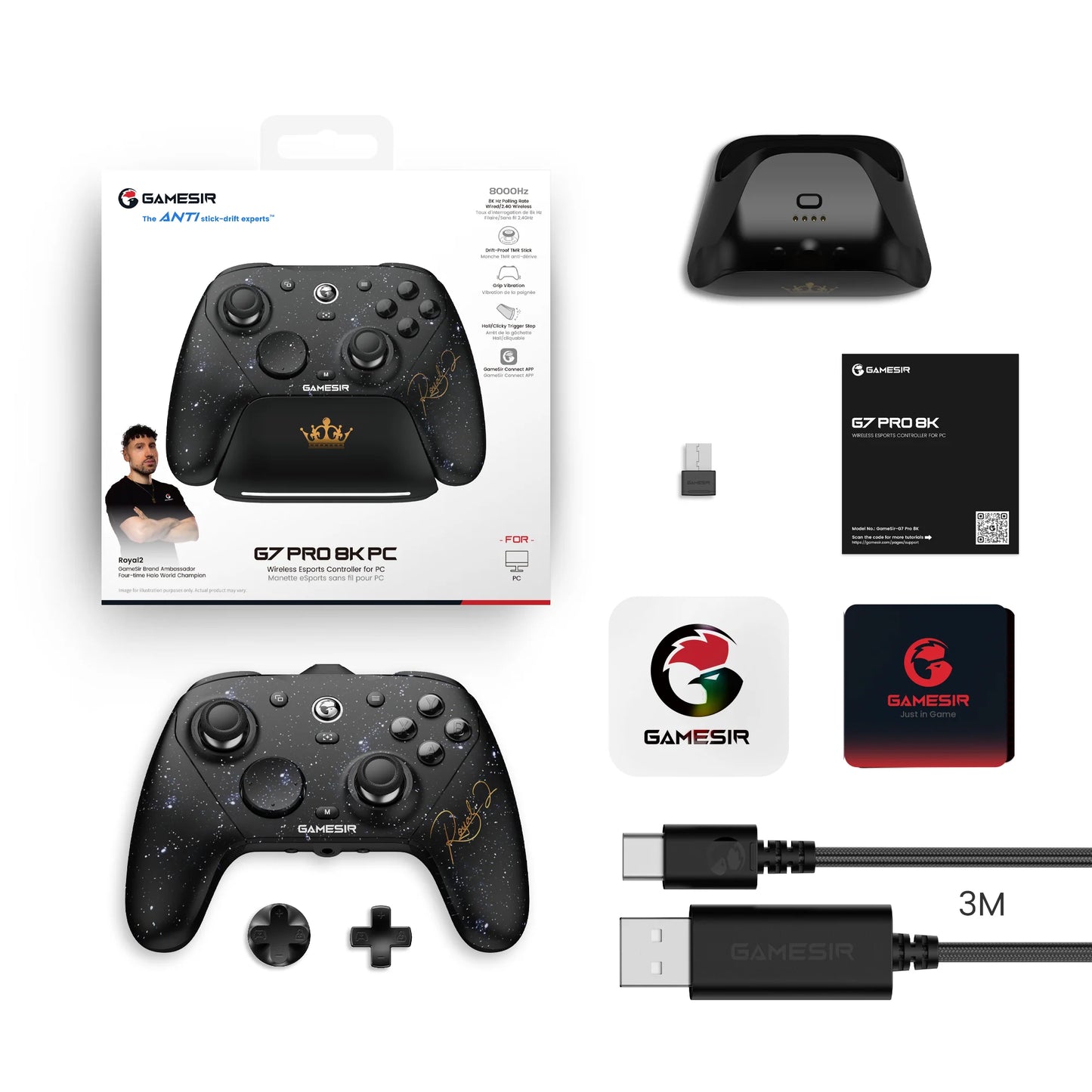 GameSir G7 Pro 8K PC - Royal2 Edition. Wireless Esports Controller for PC