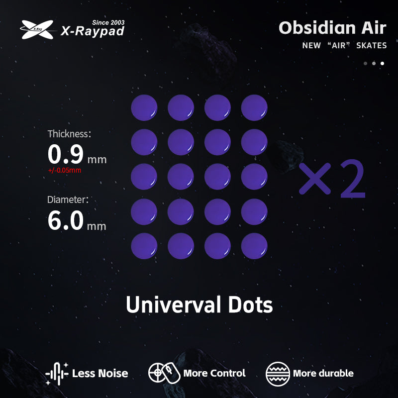 X-Raypad Obsidian Air DIY Mouse Skates Universal D6.0mm Dots – Quiet & Control