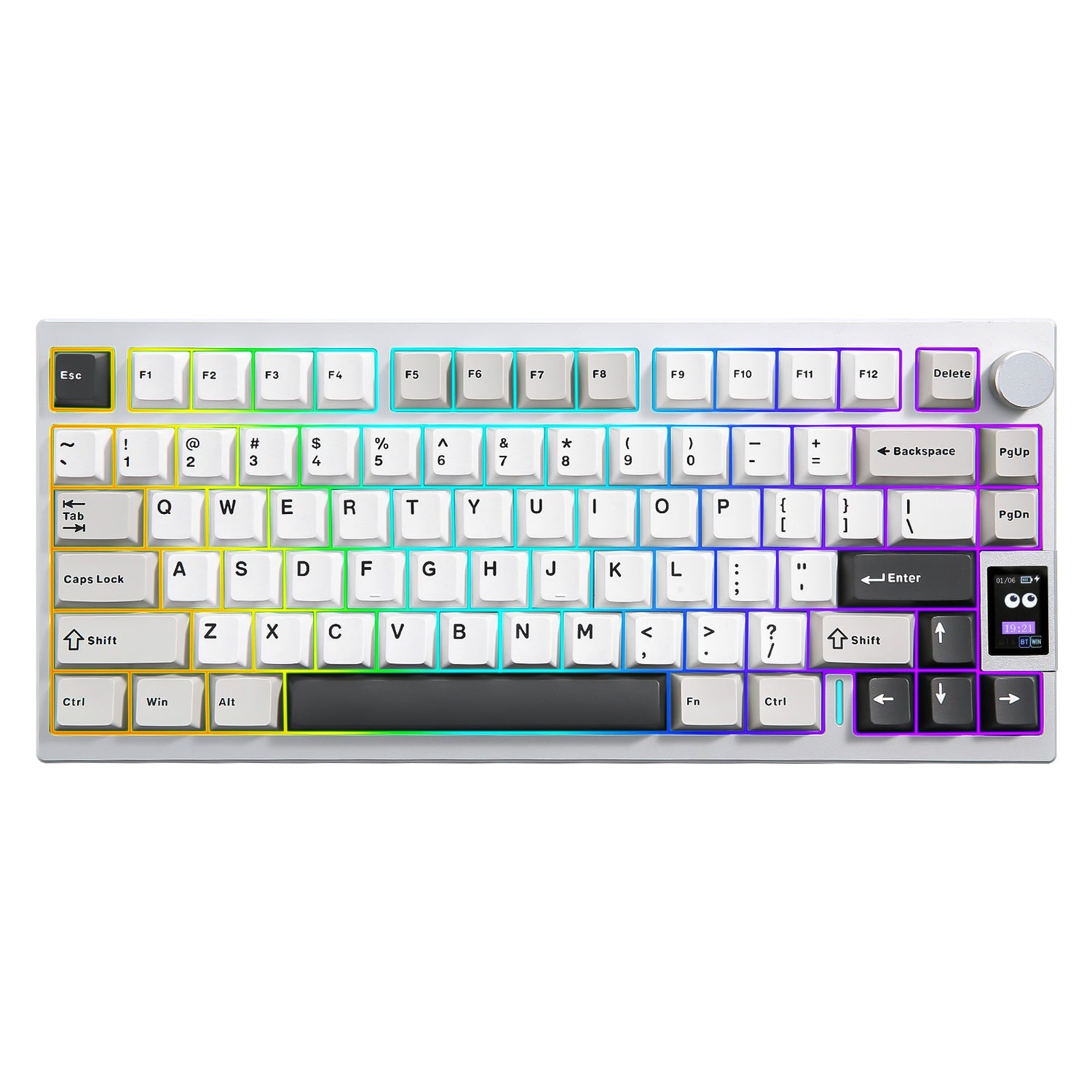 YUNZII AL80 シルバー Gateron Zero軸 75% YUNZII AL80 QMK/VIA Aluminum LCD Mechanical Keyboard – NMPC INDIA