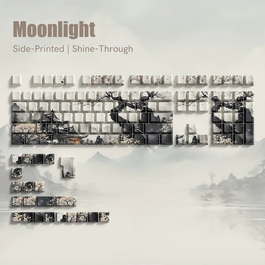 Womier Plum Blossom Cherry Profile Shine-Through Dye Sublimation PBT Keycap Set