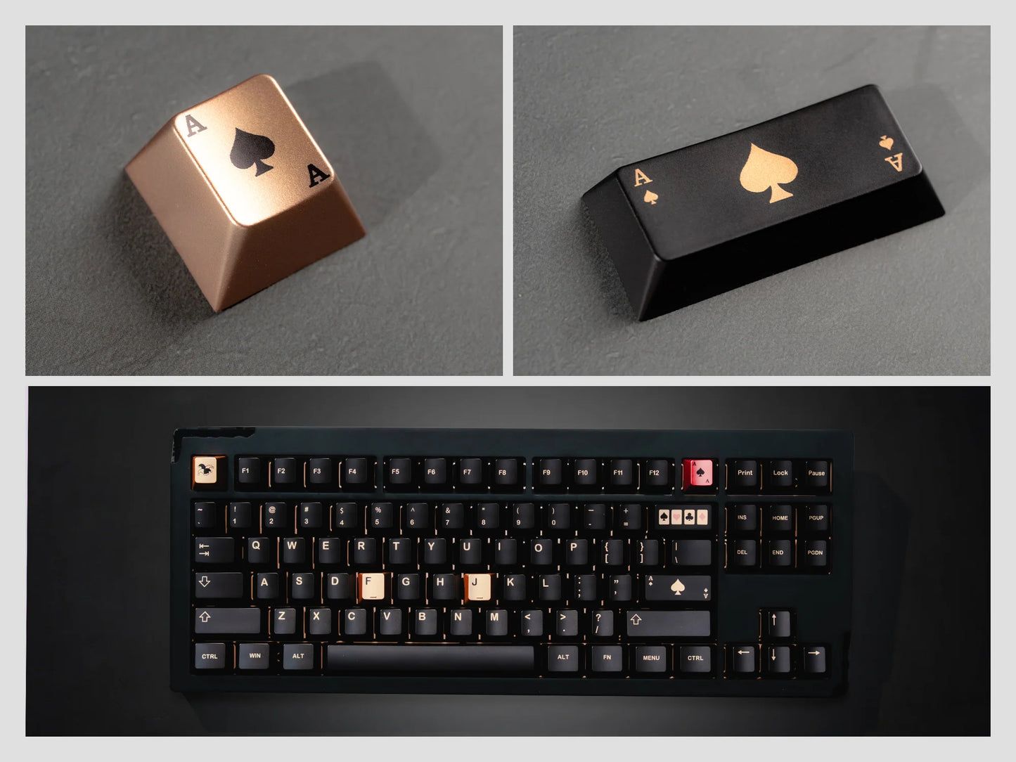 Womier Spade 112-Key Cherry Profile Metallic Coating Keycap Set