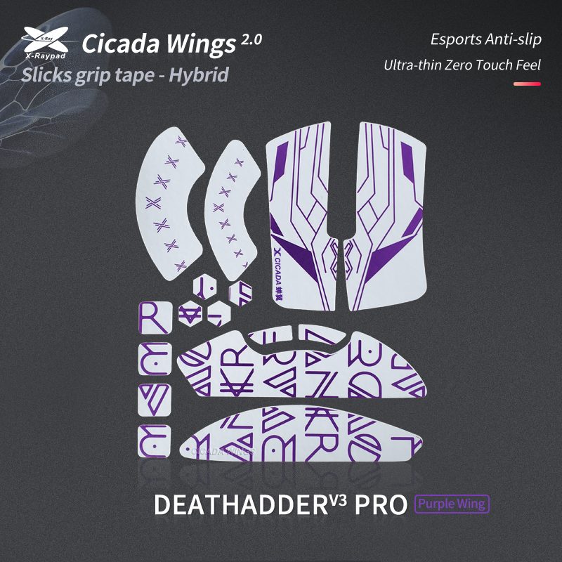 X-Raypad Cicada Wings V2 Slicks Grip Tape for Deathadder V3 Pro