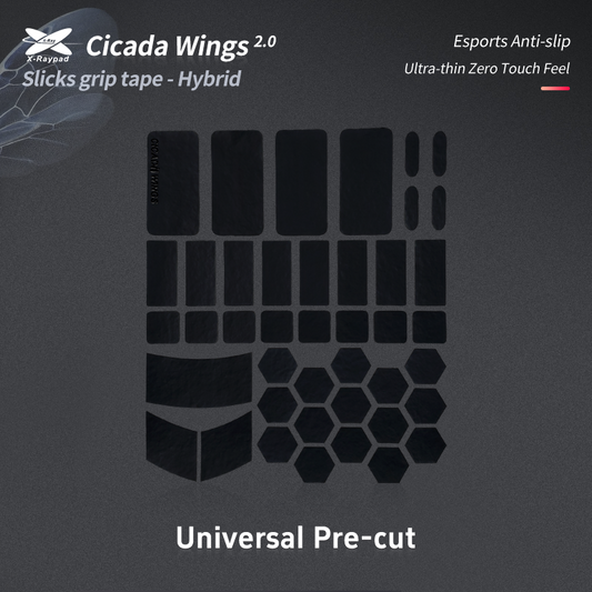 X-Raypad Cicada Wings V2 Slicks Universal Pre-cut Tacky Mouse Grip