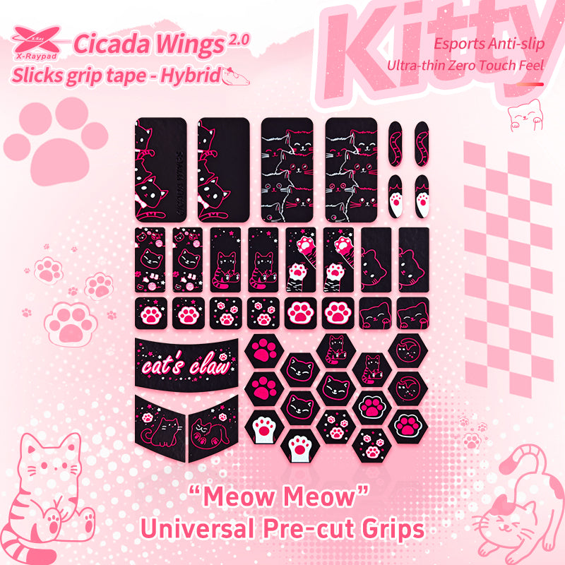 X-Raypad Cicada Wings Kitty Universal Pre-cut Tacky Mouse Grip