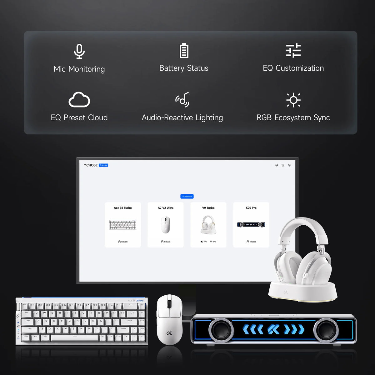 Mchose Software MCHOSE V9 Turbo Magnetic Wireless Gaming Headset – NMPC INDIA