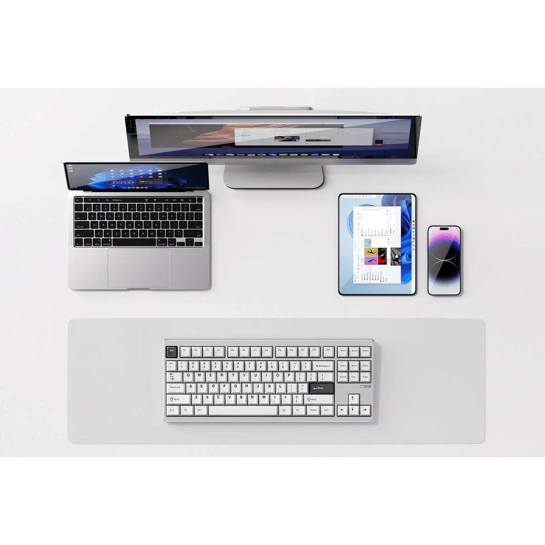MCHOSE GX87 Ultra Custom Keyboard White Electrophoresis Finish with KTT Vintage White Switch – NMPC India