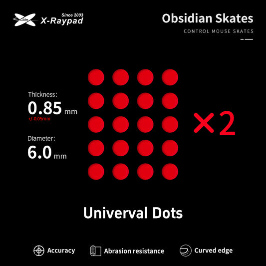 X-Raypad Obsidian Control DIY Mouse Skates – Universal D6.0mm Dots