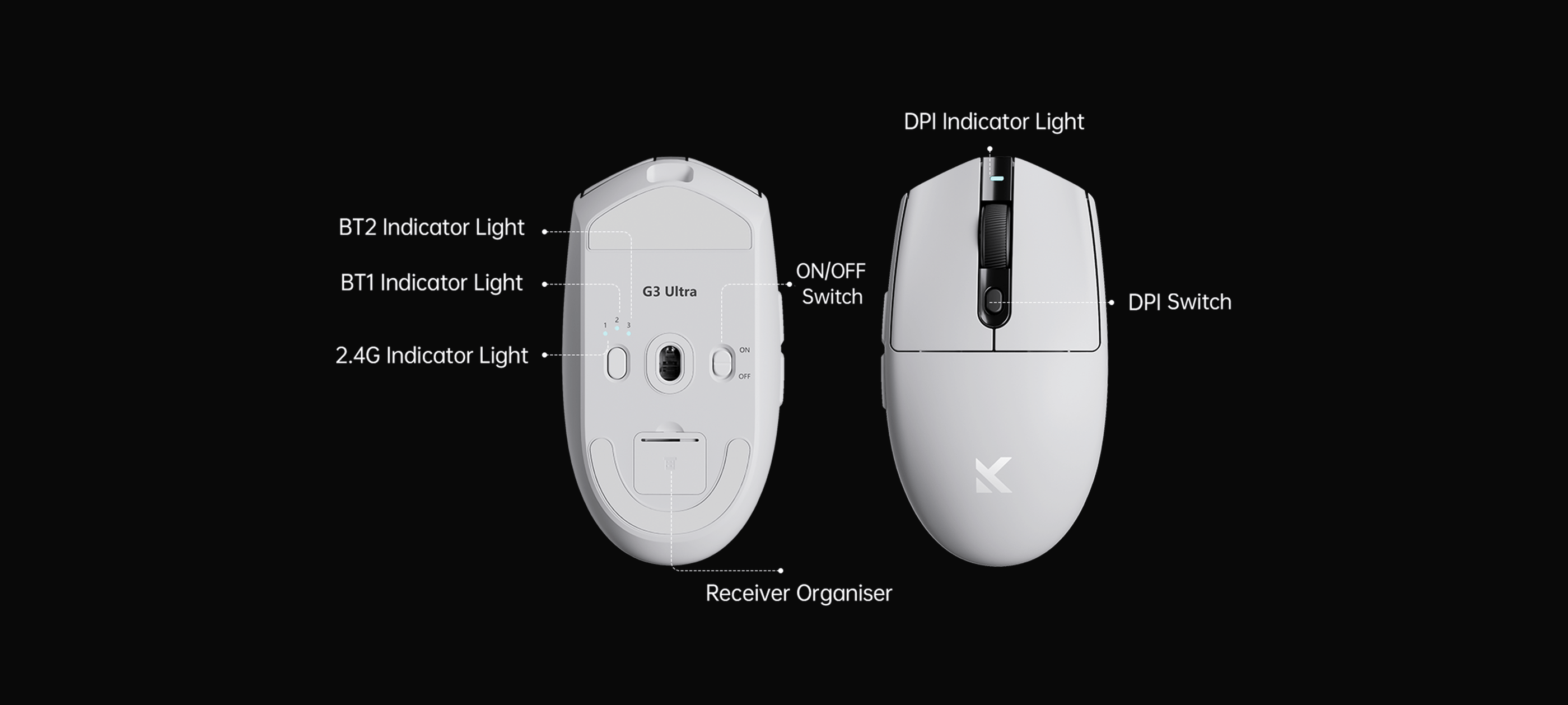 MCHOSE G3 Dual 8K wireless gaming mouse with PAW3311 sensor – NMPC India