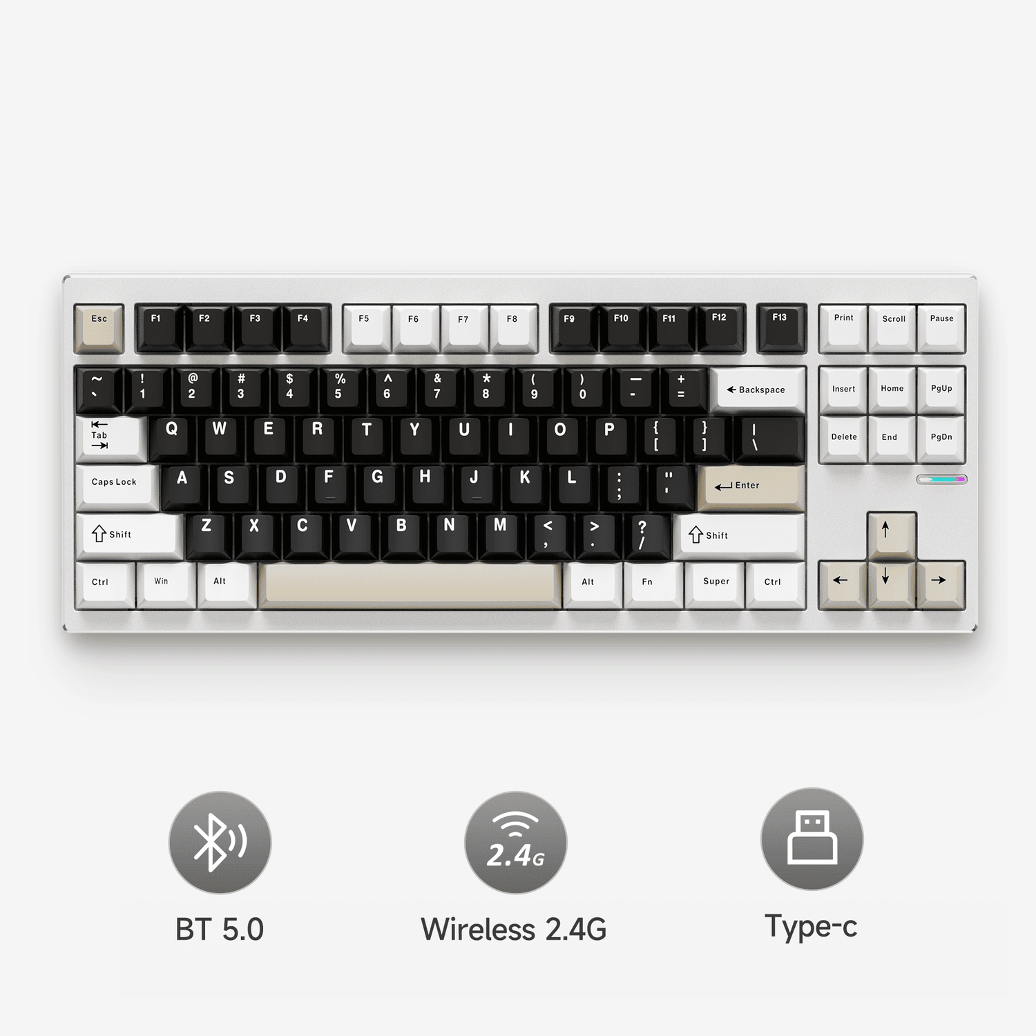 MCHOSE GX87S Compact 88-Key Aluminum Mechanical Keyboard with RGB Lighting – NMPC India