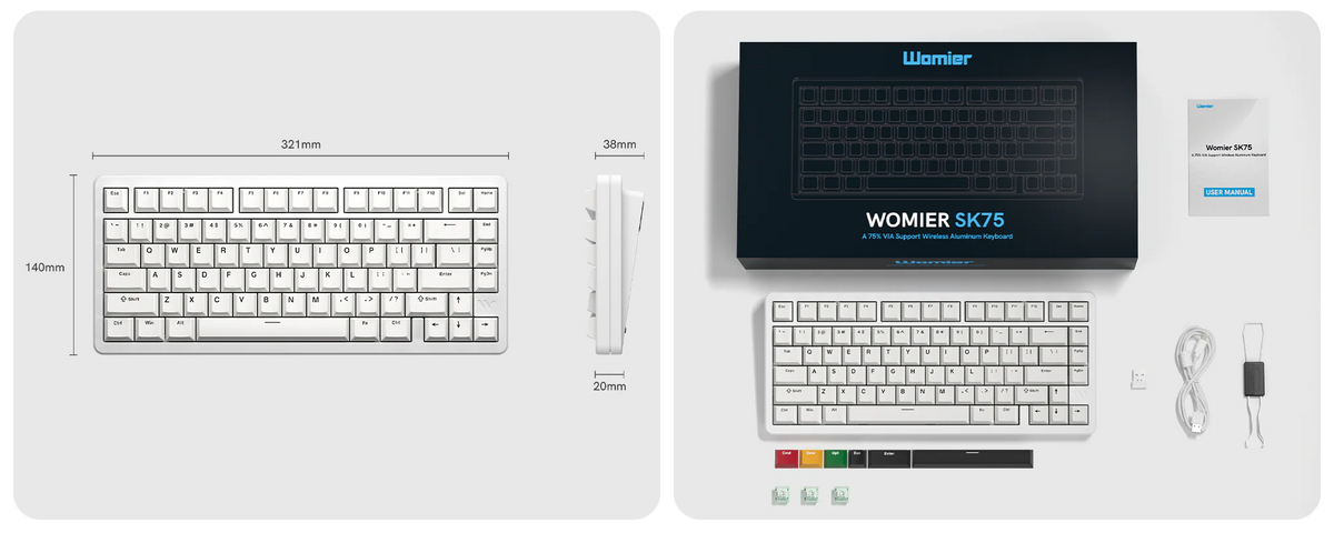 Sk75 WOMIER SK75 75% VIA SUPPORT WIRELESS ALUMINUM CUSTOM KEYBOARD – NMPC INDIA