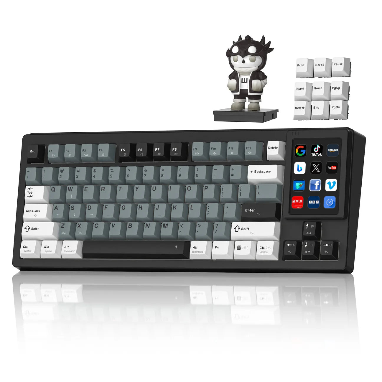 Womier DUO87 Mechanical Keyboard with Detachable Smart Display for Win & Mac