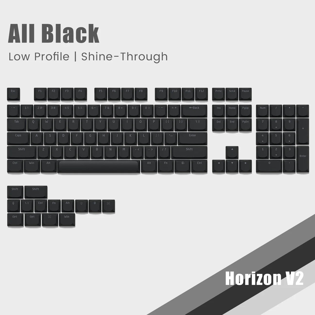 Womier Horizon V2 Low Profile 117-Key Shine-Through PBT Keycap