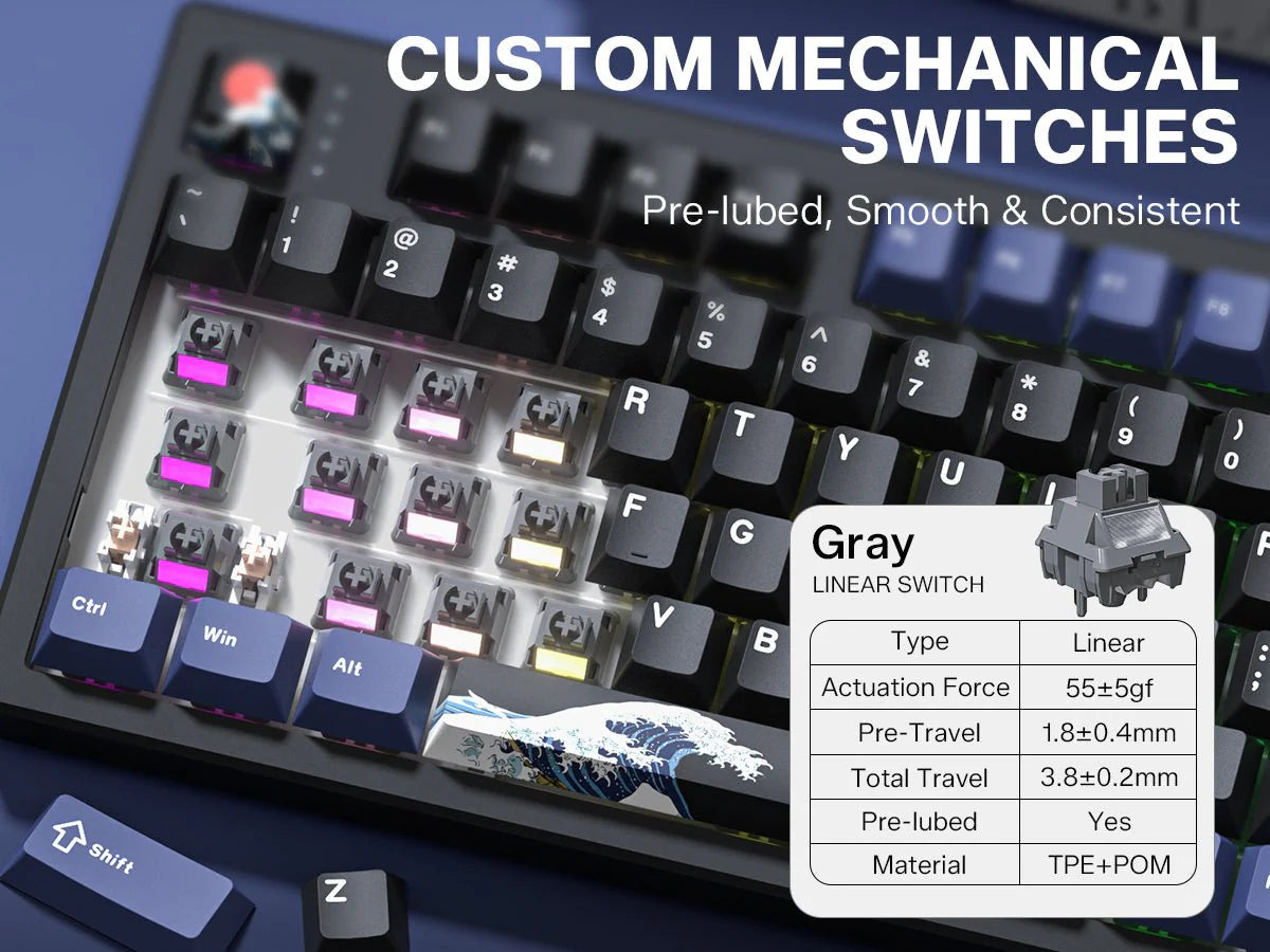 Womier L98 98% Wireless Mechanical Keyboard with TFT Screen & Knob