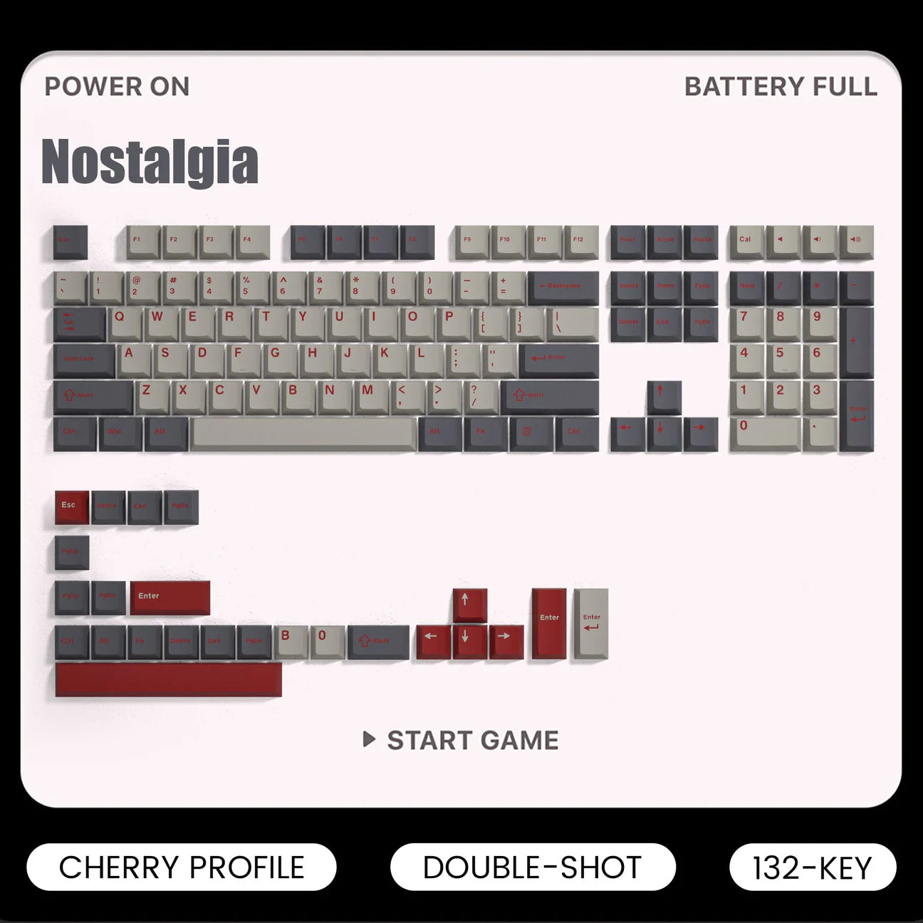 Womier Nostalgia Cherry Profile Double Shot PBT Keycap Set