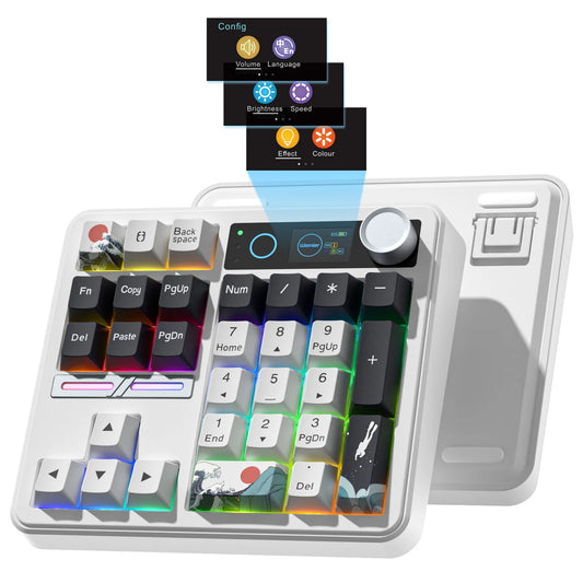 Womier SK30 Mini Wireless Keyboard with Multimedia Knob & Screen