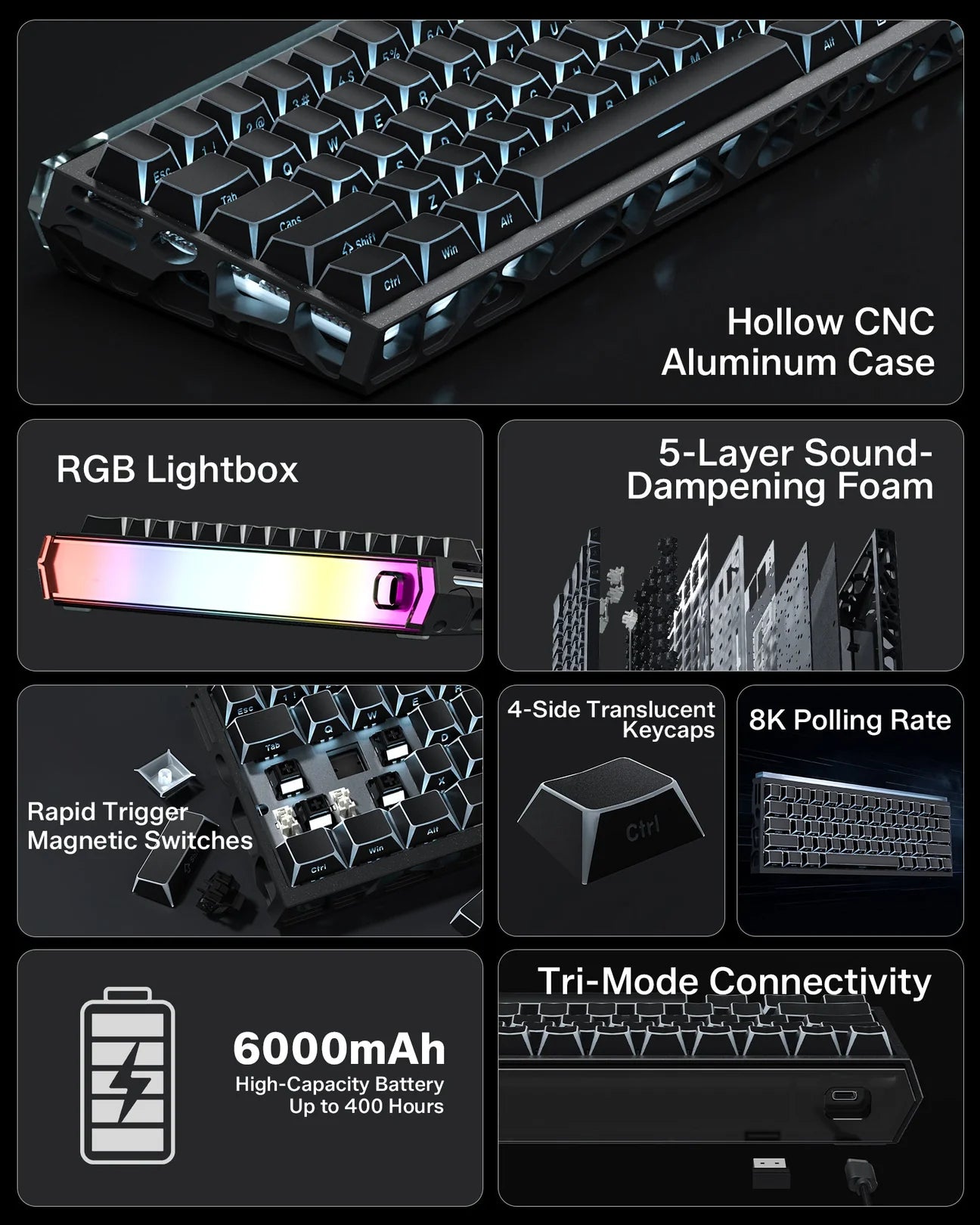 Womier SK61 HE Hall Effect Wireless Gaming Keyboard