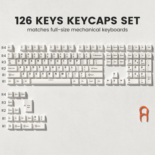 Womier Cherry Profile PBT Double-Shot Keycaps – 126 Keys