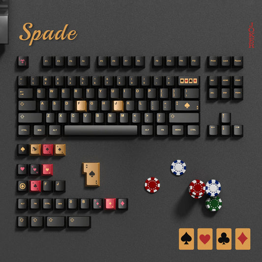 Womier Spade 112-Key Cherry Profile Metallic Coating Keycap Set